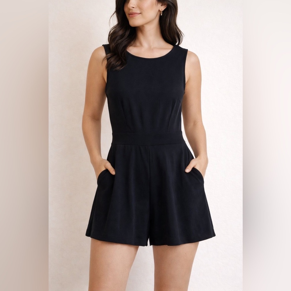 New York & Company 
Black Romper with Back Tie